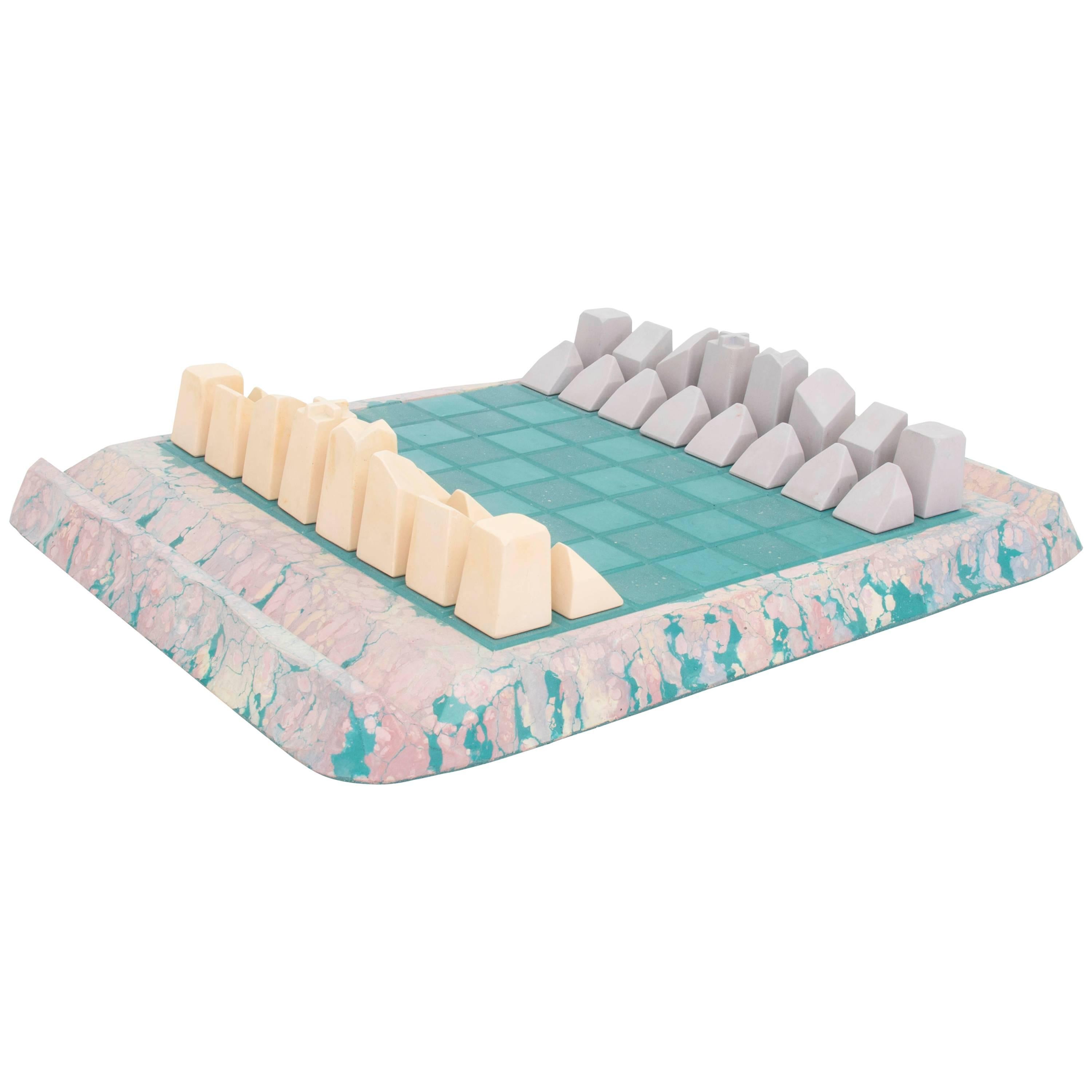 Caissa Concrete Chess Board with Oracle Pattern In Stock im Angebot