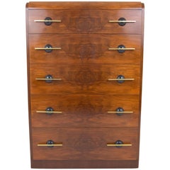 Donald Deskey Streamlined Moderne Burl Wood Chest of Drawers