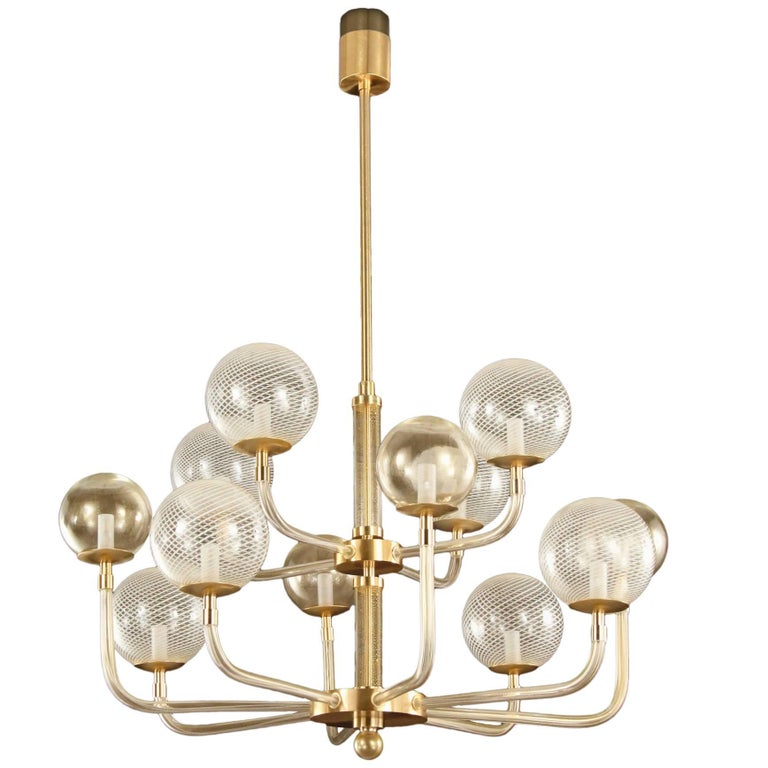 Beehive White Globes Chandelier For Sale at 1stdibs