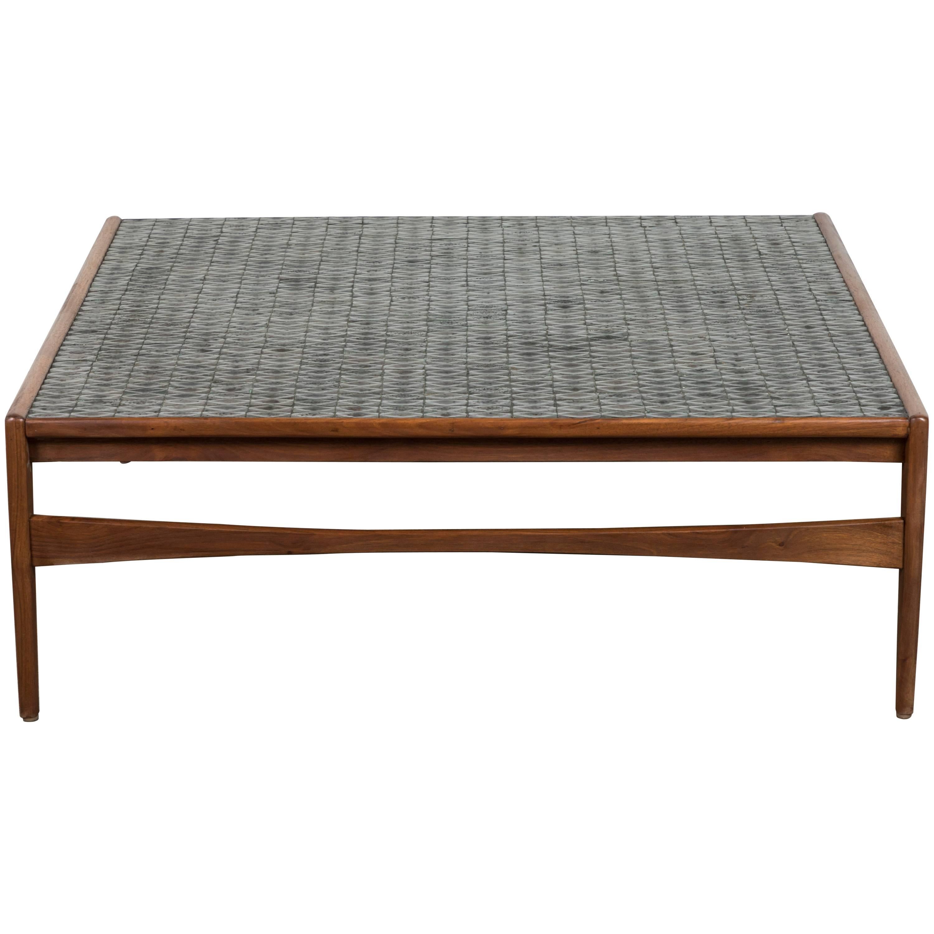Spanish Walnut and Oxidized Tile Coffee Table