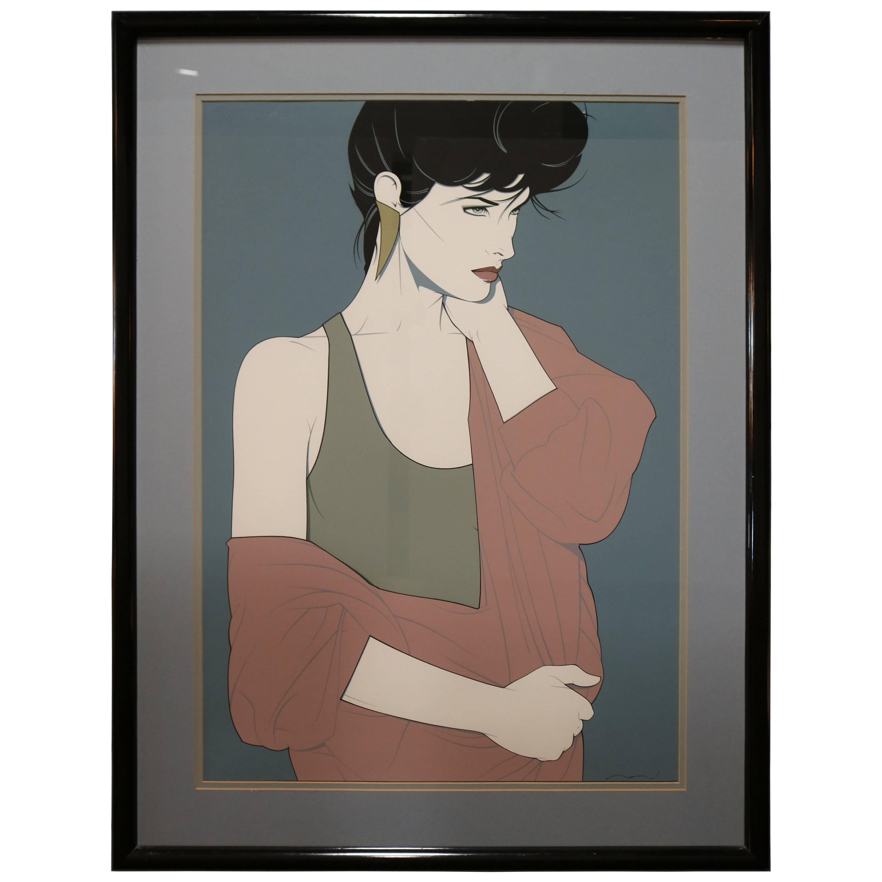 Framed Silkscreen by Patrick Nagel