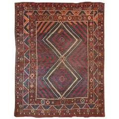 Handmade Antique Turkish Bergama Collectible Oriental Rug, 1880s, 1B198