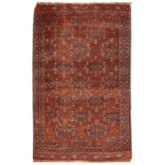 Handmade Antique Turkmen Collectible Oriental Rug, 1880s