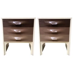 Raymond Loewy, Two Vintage Bedside Tables, circa 1970