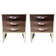 Raymond Loewy, Deux tables de chevet vintage, circa 1970