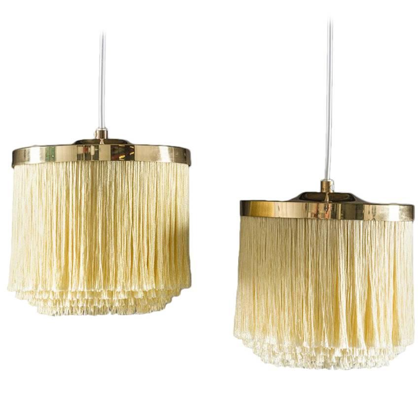 Swedish Pendants in Brass with Silk Fringes by Hans-Agne Jakobsson, 1960s