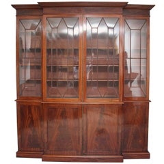 19th Century Mahogany Breakfront Bookcase