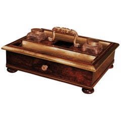 Regency period rosewood and brass pentray