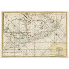 Antique Large Sea Chart of the Zuyder Zee & The Northsea with the Wadden Islands, 1773