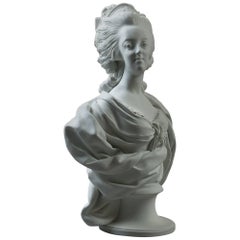 18th Century Biscuit Porcelain Bust of Queen Marie Antoinette of France