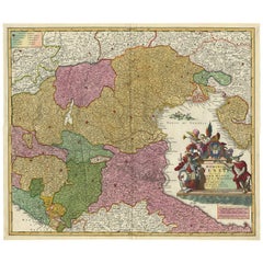 Stunning Antique Map of Northern Italy by J.B. Homann, circa 1745
