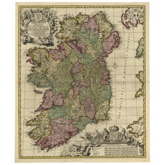 Antique Map of Ireland by N. Visscher, circa 1700