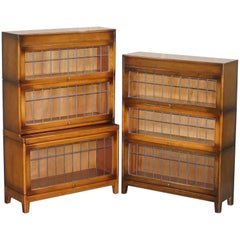 Vintage Pair of Dwarf Oak Gunn Stacking Legal Library Solicitors Bookcases Model Angus