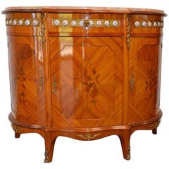 19th Century French Gilt Bronze-Mounted Cabinet with Rose Marble Top