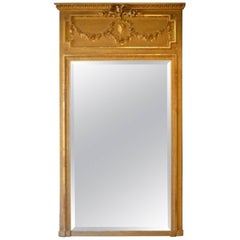 19th Century Grand Antique French Handcrafted Gilded Mirror