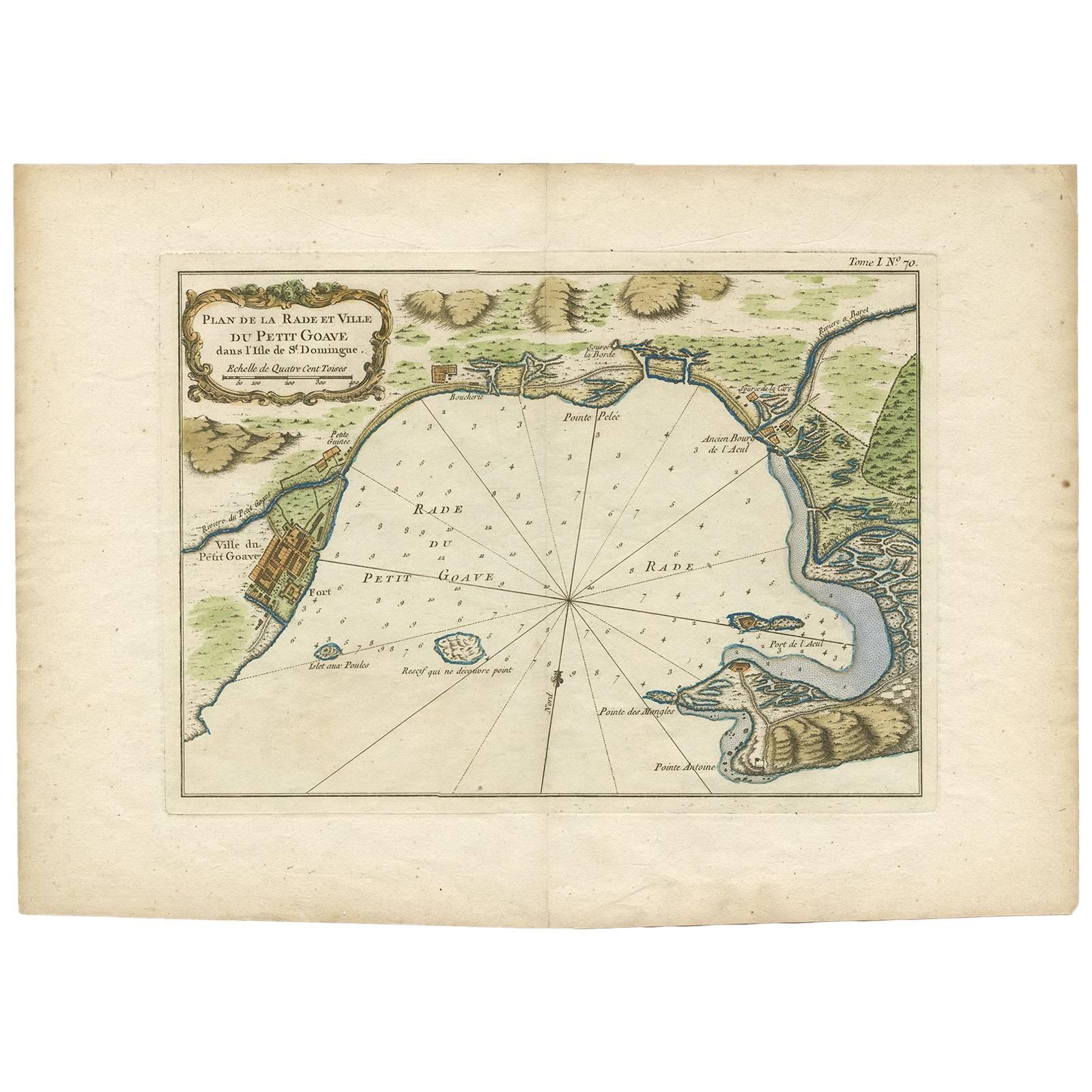 Antique Map of the Petit-Goave Region of Haiti by J.N. Bellin, 1764