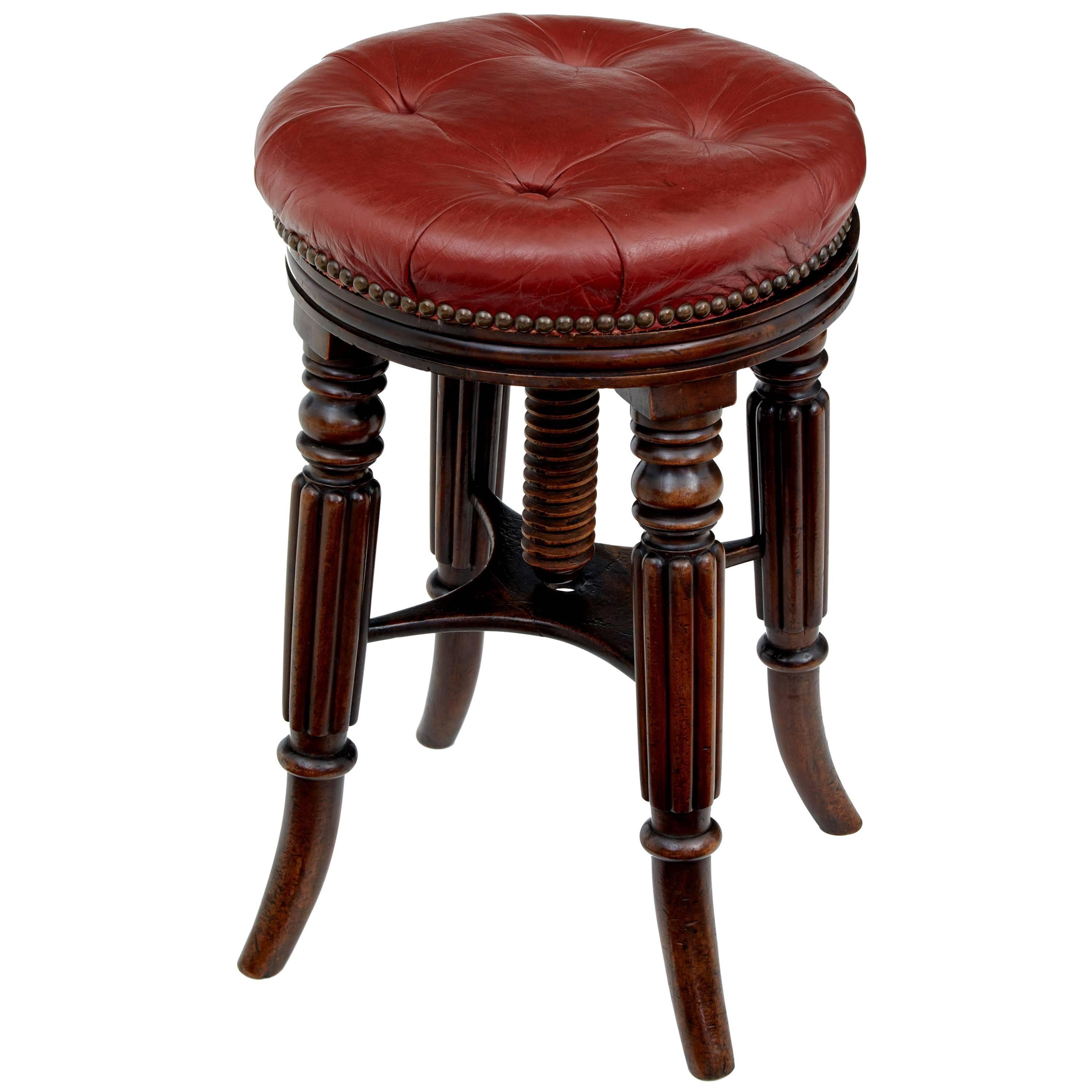 Late 19th Century Mahogany Piano Stool