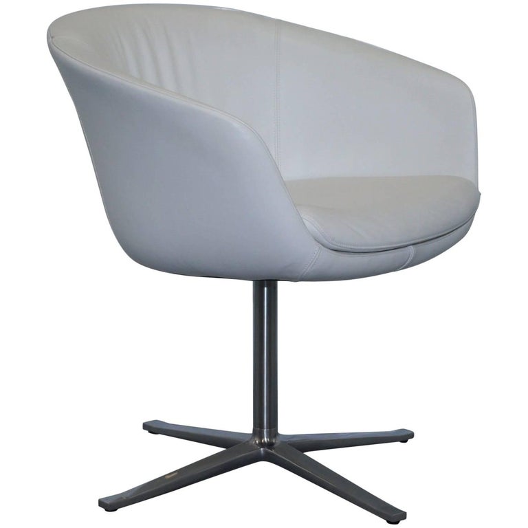 walter knoll bob contemporary office chair white leather chrome