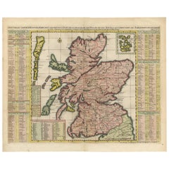 Antique Map of Scotland by H. Chatelain, 1719