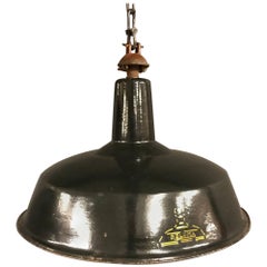 Black Reluma Enamel Factory Pendant Light