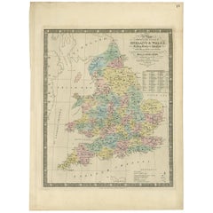 Antique Map of England and Wales by J. Wyld, 1844