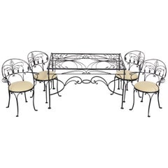 Vintage 5 Piece Salterini Florentine Wrought Iron Dining Set, 1940