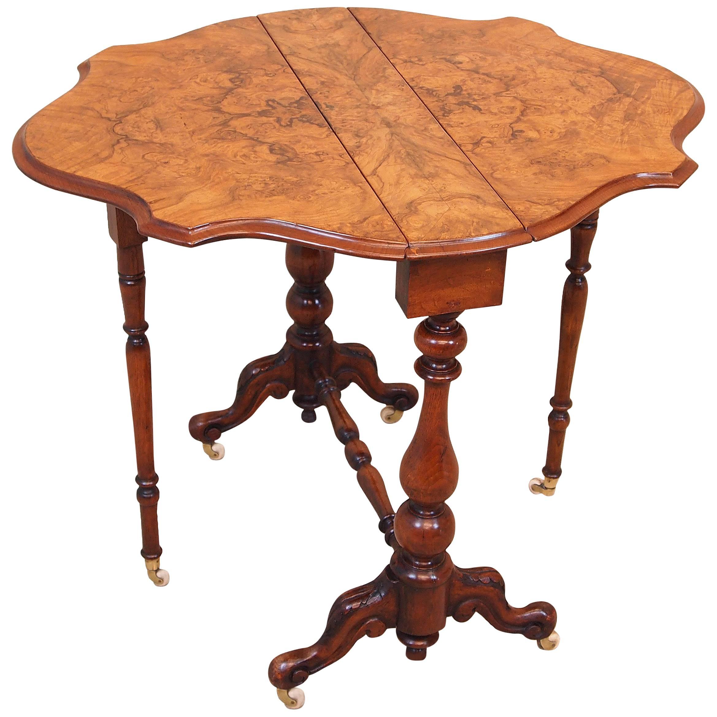 Antique Burr Walnut Baby Sutherland Table