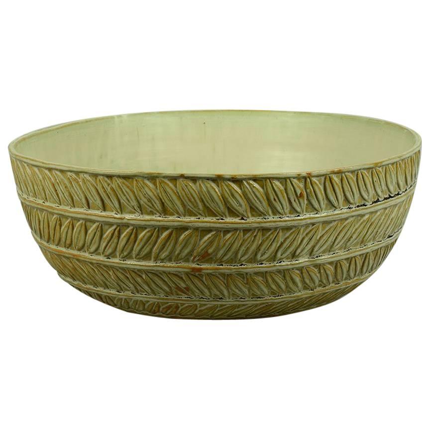 Very Large Bowl with Cream Glaze by Axel Salto for Royal Copenhagen, 1936 For Sale