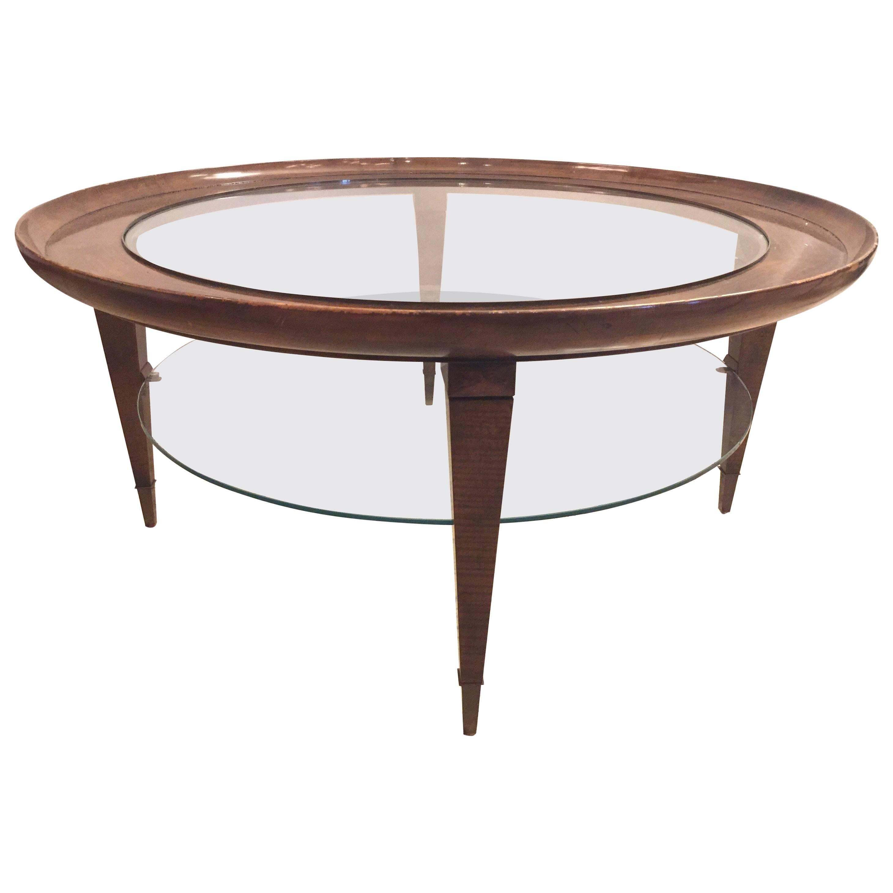 Ponti Style Round TwoTiered Coffee Table For Sale at 1stDibs round two tier coffee table