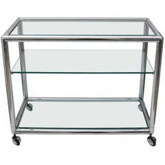  Polished Chrome Bar Cart