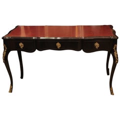 Ralph Lauren Lacquer Leather Top Writing Table Desk, Property of Tommy Hilfiger