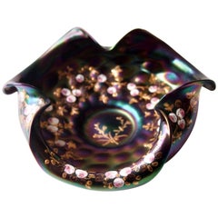 Bohemian Jugendstil Rindskopf Enamelled and Iridised Glass Bowl 1900