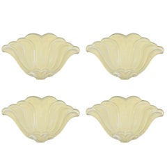 Set of Four Belgian Art Deco Plaster Cast Wall Lights