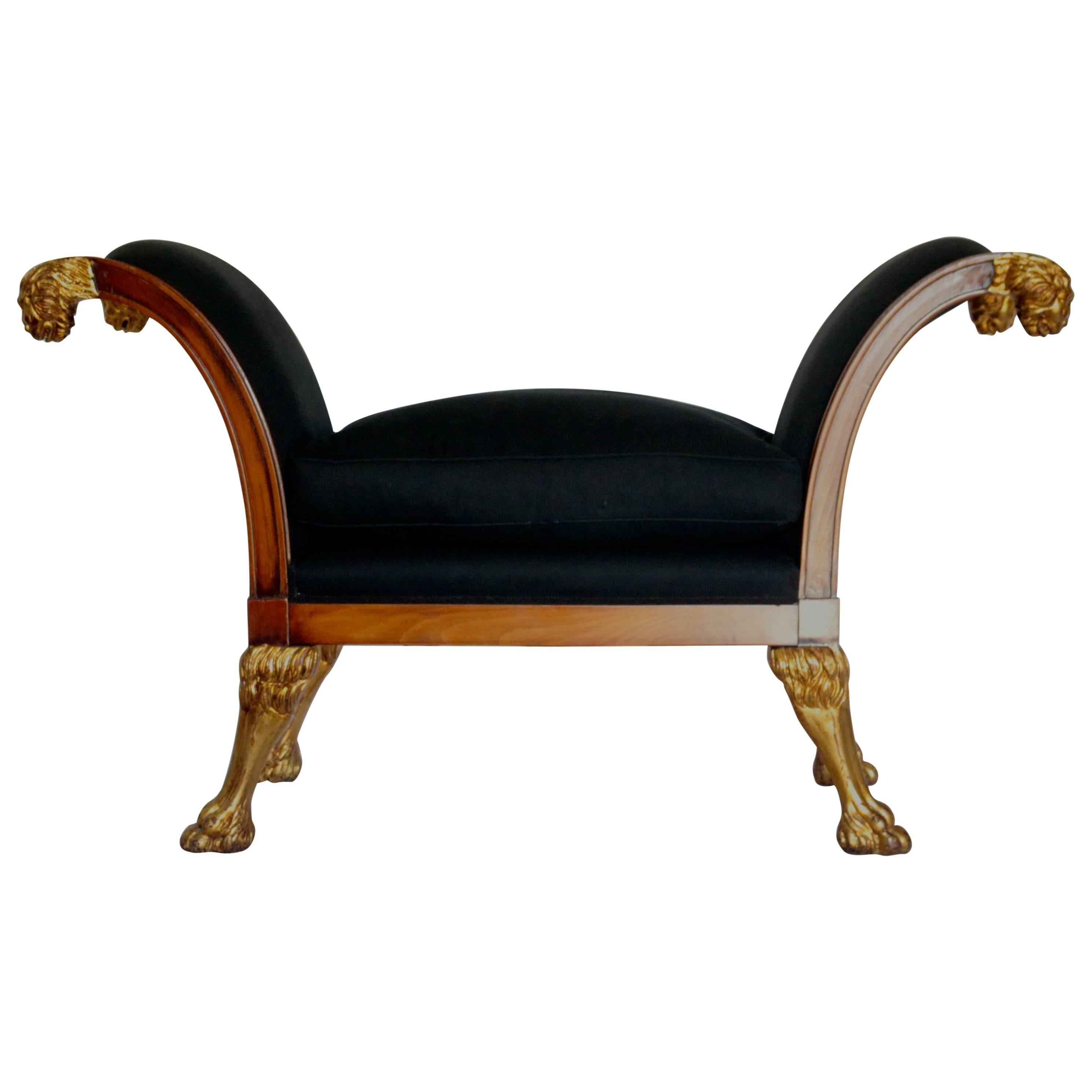 Property of Tommy Hilfiger Hand-Carved Gilded Bench