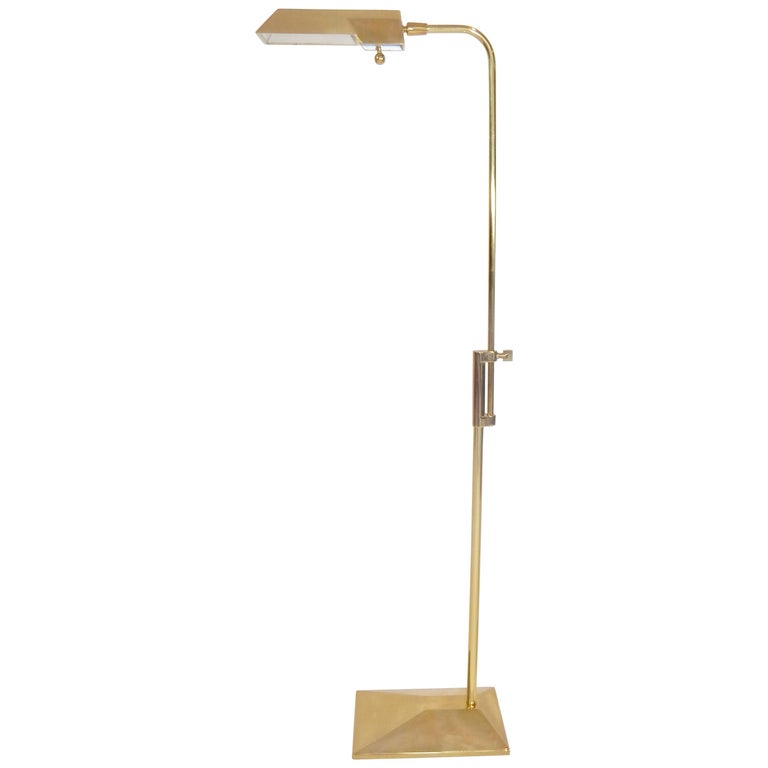 Mid Century Solid Brass Stiffel Adjustable Floor Lamp at 1stDibs
