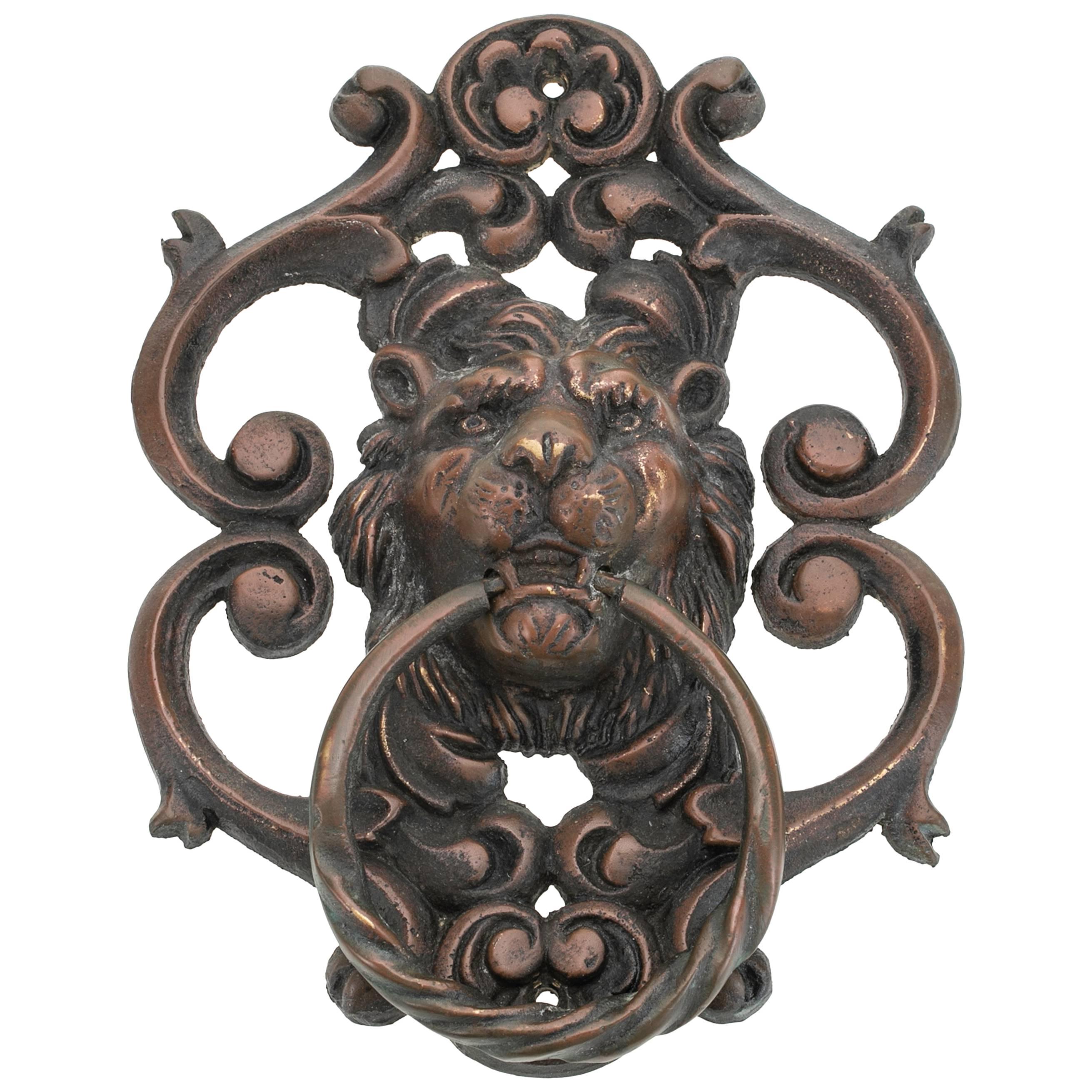 Antique Bronze Lion Face Door Knocker