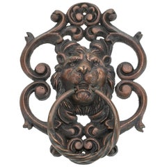 Antique Bronze Lion Face Door Knocker