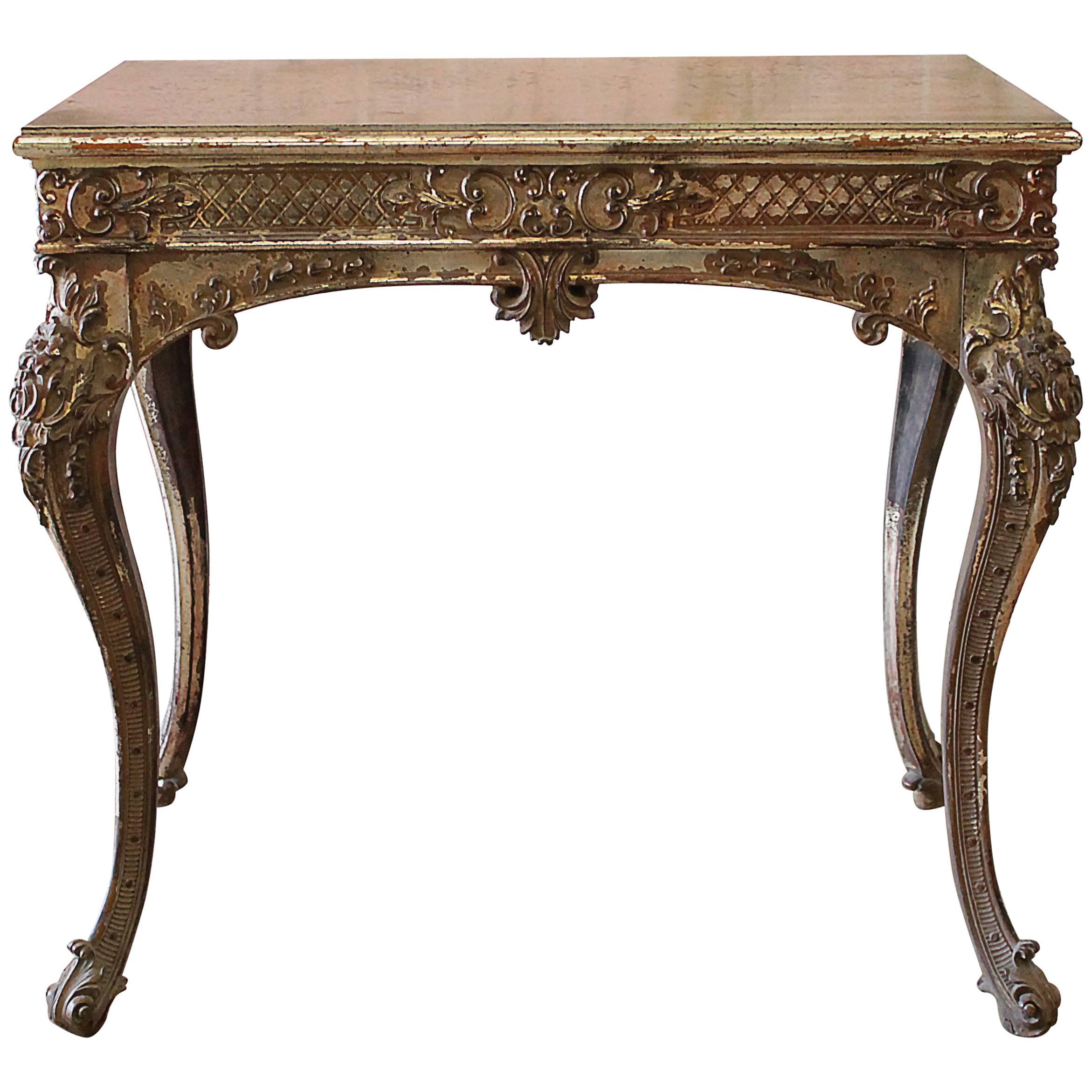 Early 20th Century Louis XV Style Carved Giltwood Accent Table