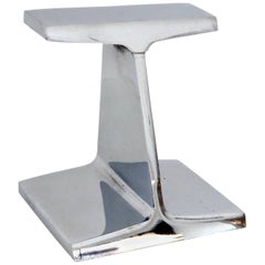 Chromed Steel I-Beam Bookend or Paperweight by Kauser Steel, 25th Anniversary