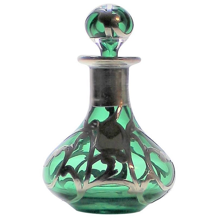 Download Silver Inlay Perfume Bottle with Emerald Green Glass For ... Yellowimages Mockups