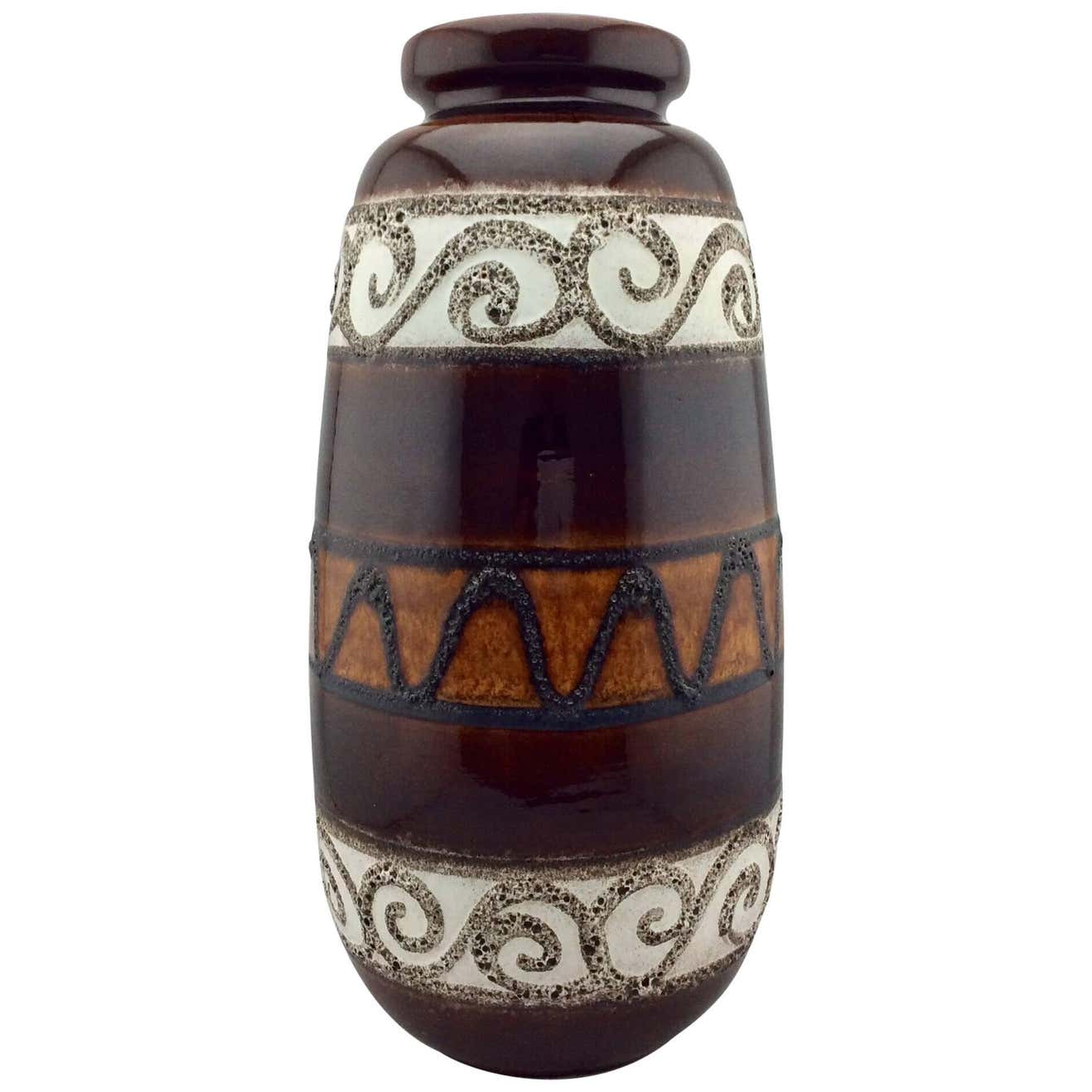 Extra Large Mid-Century Modern West German Glazed Ceramic Floor Vase ...