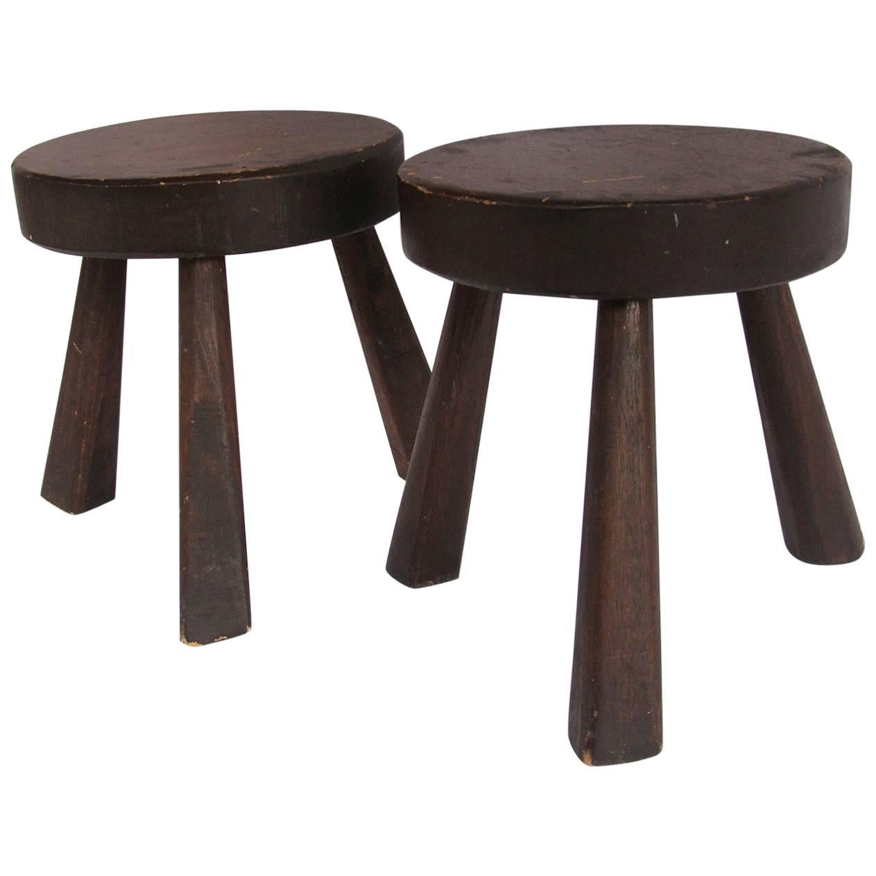 1960s Pair of Wooden Stools