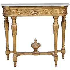 19th Century Gilt and Marble-Top Console Table
