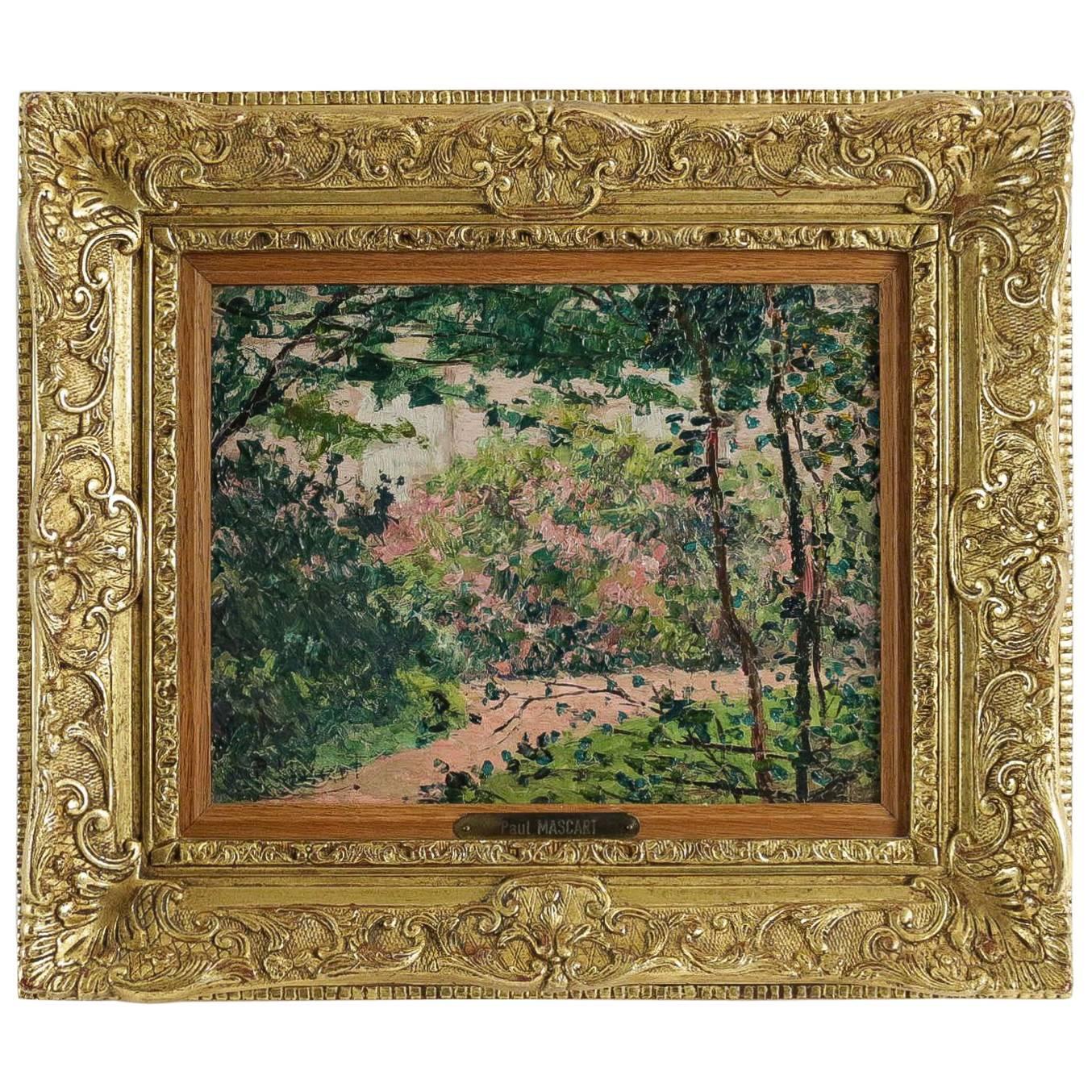 Paul Mascart, Oil on Cardboard, Azaleas Blossom to Nouméa, circa 1930