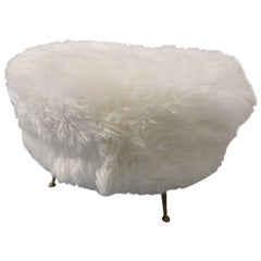 Huge Bench with fur and brass feet
