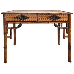 Beautiful Bamboo Writing Desk, France, 1920