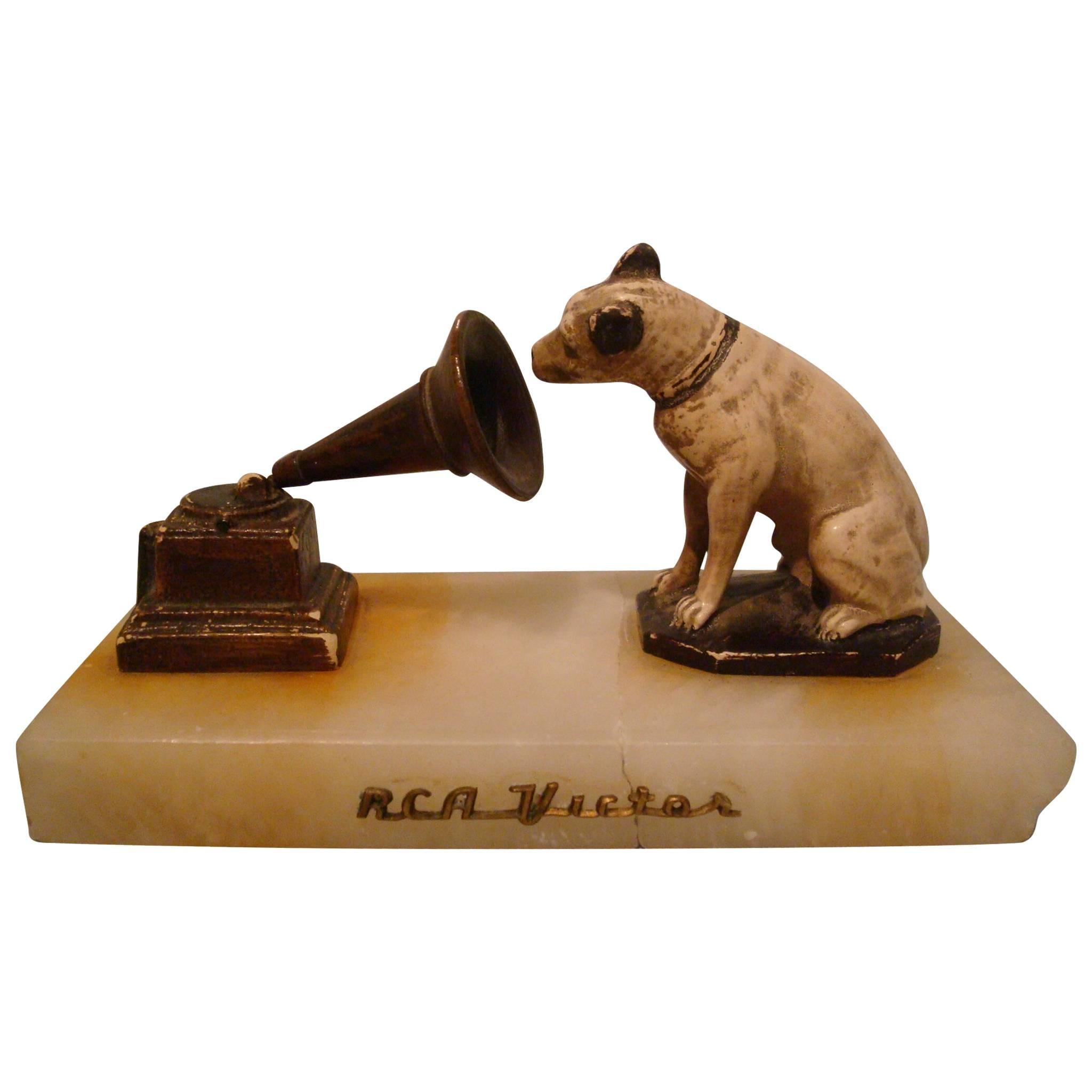R.C.A. Victor - Nipper Sculpture Paperweight Advertising, 1910