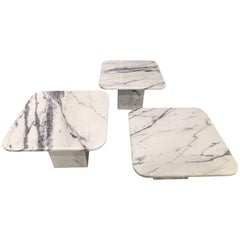Retro Fantastic Set of Three 1960 Italian Marble Tables