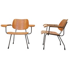 Easy Chairs Model 8000 in Oak by Tjerk Reijenga for Pilastro, Netherlands