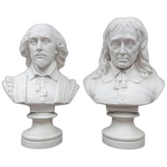 19th Century Copeland Parianb Busts 'Shakespeare' and 'Milton'